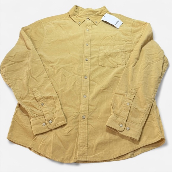 Goodfellow & Co Men's Yellow Corduroy Shirt - Picture 2 of 5